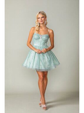NEW SAGE Evening Gown Floor Length Formal Elegant Stunning 3389